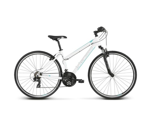 KROSS Evado 1.0 cross-trekking kerékpár fehér-türkiz - bikemiskolc.hu