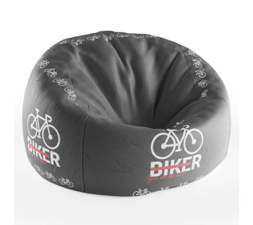 Babzsákfotel fekete színű BIKER You are the best! minta