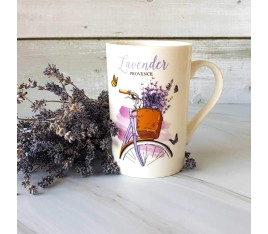 Lavender Provence teás bögre Lila kerékpárral