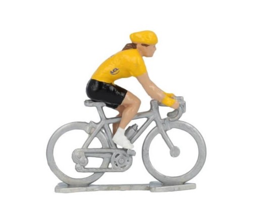 Miniatűr kerékpáros Sárga jersey HDF fém modell