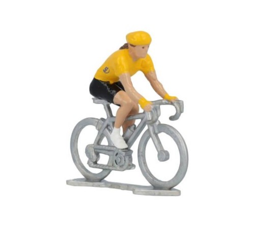Miniatűr kerékpáros Sárga jersey HDF fém modell – bikemiskolc.hu
