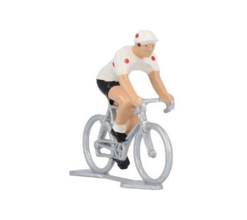 Miniatűr kerékpáros Polka-dot jersey fém modell – bikemiskolc.hu