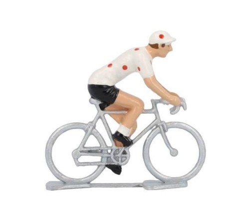 Miniatűr kerékpáros Polka-dot jersey fém modell