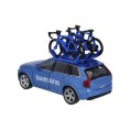 Miniatűr kerékpáros Shimano Team car csomagtartóval fém modell