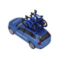 Miniatűr kerékpáros Shimano Team car csomagtartóval fém modell