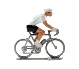 Miniatűr kerékpáros Fehér Jersey fém modell – bikemiskolc.hu