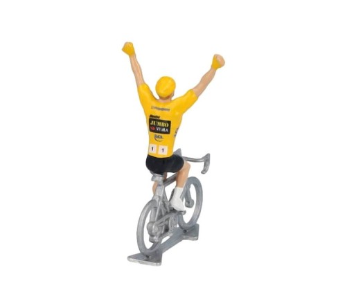 Miniatűr kerékpáros Sárga jersey győztes Jonas Vingegaard 2023 fém modell
