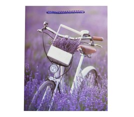 Ajándéktáska Levendula biciklis 18x10x23 cm – bikemiskolc.hu