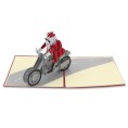 Mikulás motoron 3D hajtogatós üdvözlőlap