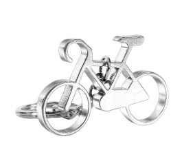 Kerékpár kulcstartó EZÜST – bikemiskolc.hu